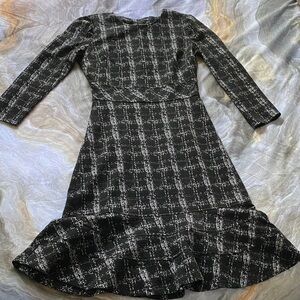 Maggy London Black and White Checkered Dress